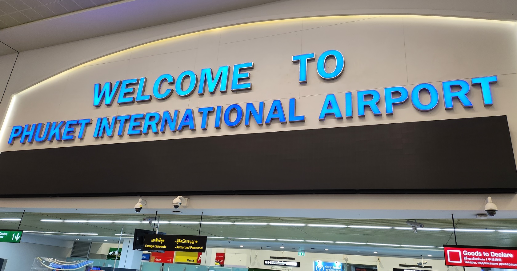 Welcome sign at Phuket airport